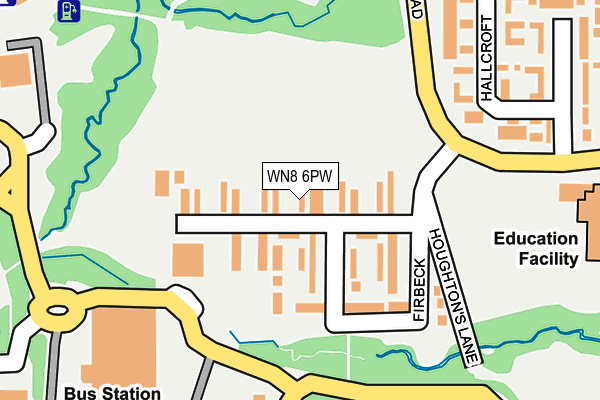 WN8 6PW map - OS OpenMap – Local (Ordnance Survey)