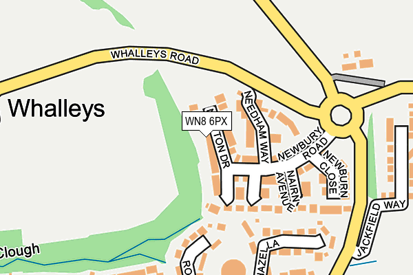 WN8 6PX map - OS OpenMap – Local (Ordnance Survey)