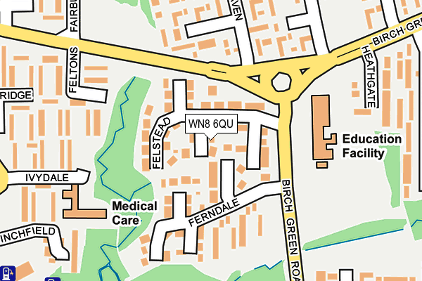 WN8 6QU map - OS OpenMap – Local (Ordnance Survey)