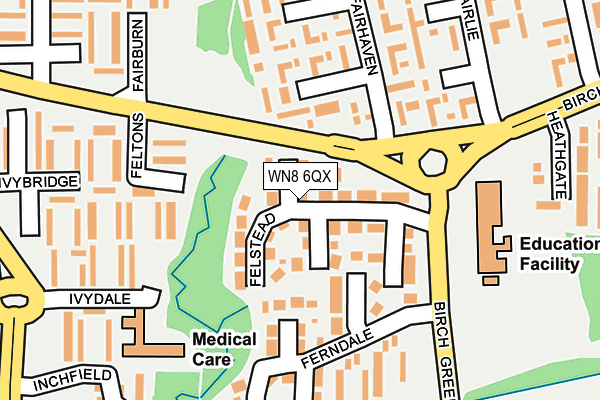 WN8 6QX map - OS OpenMap – Local (Ordnance Survey)