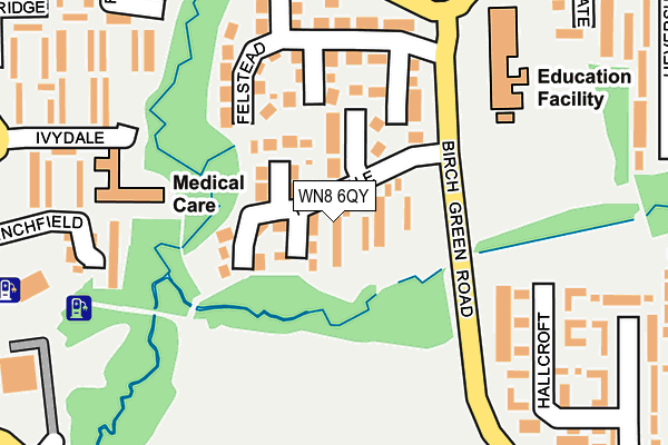 WN8 6QY map - OS OpenMap – Local (Ordnance Survey)