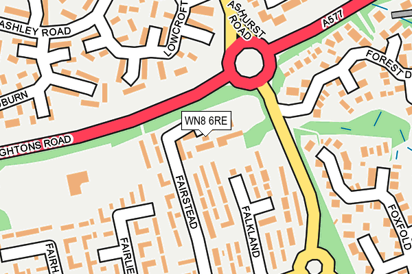 WN8 6RE map - OS OpenMap – Local (Ordnance Survey)
