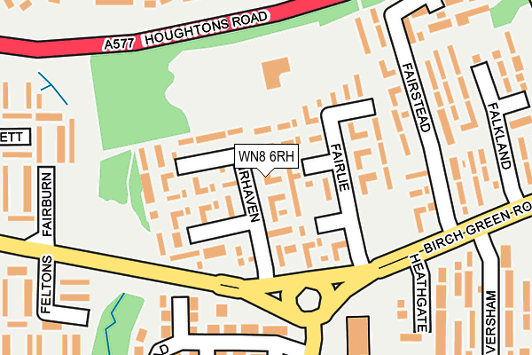 WN8 6RH map - OS OpenMap – Local (Ordnance Survey)