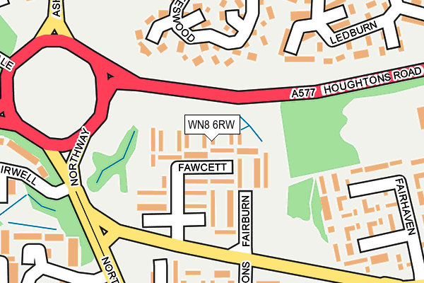 WN8 6RW map - OS OpenMap – Local (Ordnance Survey)