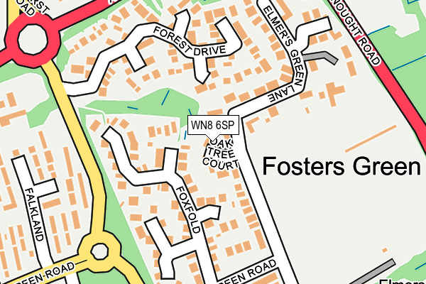 WN8 6SP map - OS OpenMap – Local (Ordnance Survey)