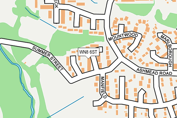 WN8 6ST map - OS OpenMap – Local (Ordnance Survey)