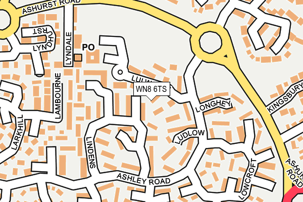 WN8 6TS map - OS OpenMap – Local (Ordnance Survey)