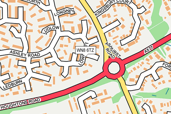 WN8 6TZ map - OS OpenMap – Local (Ordnance Survey)