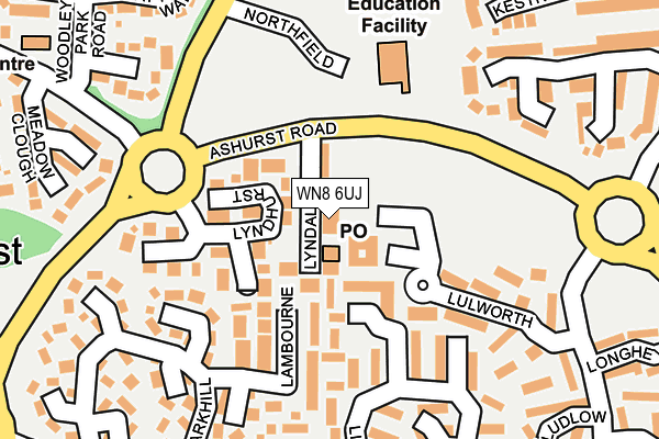 WN8 6UJ map - OS OpenMap – Local (Ordnance Survey)