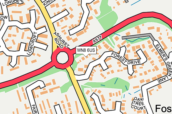 WN8 6US map - OS OpenMap – Local (Ordnance Survey)