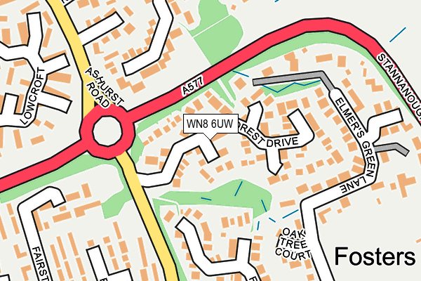 WN8 6UW map - OS OpenMap – Local (Ordnance Survey)
