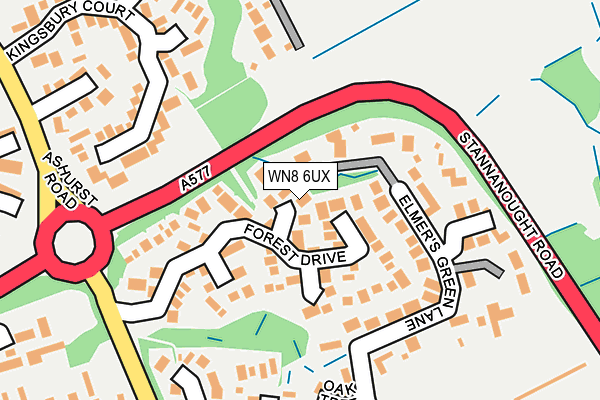 WN8 6UX map - OS OpenMap – Local (Ordnance Survey)