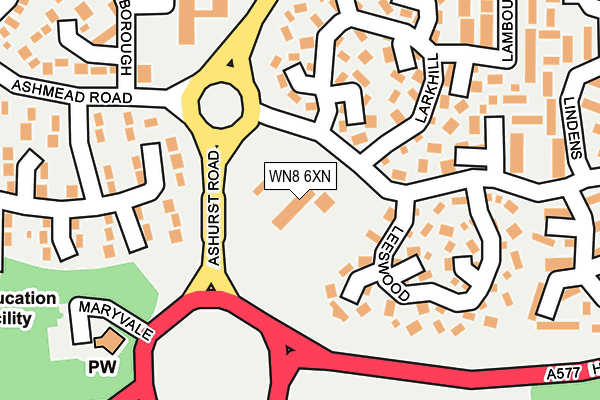 WN8 6XN map - OS OpenMap – Local (Ordnance Survey)