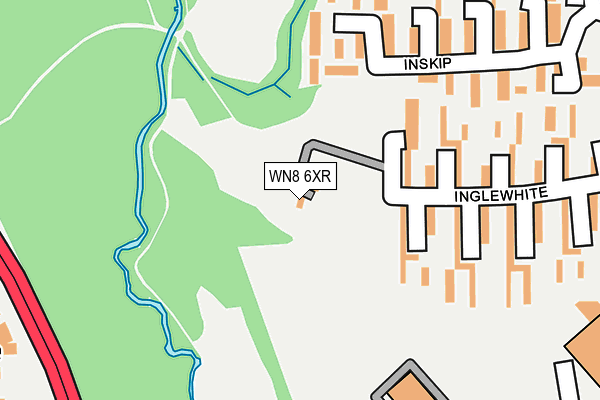 WN8 6XR map - OS OpenMap – Local (Ordnance Survey)