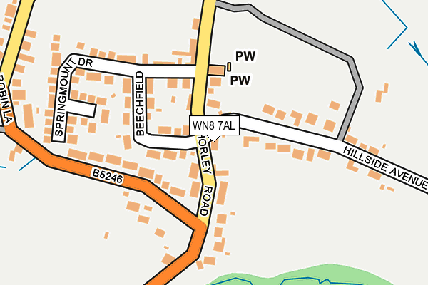 WN8 7AL map - OS OpenMap – Local (Ordnance Survey)