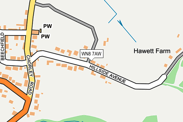 WN8 7AW map - OS OpenMap – Local (Ordnance Survey)