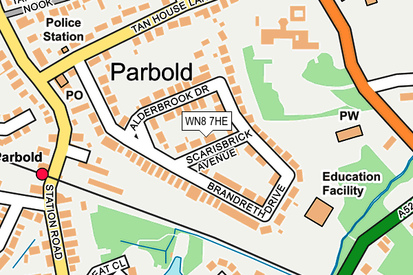 WN8 7HE map - OS OpenMap – Local (Ordnance Survey)