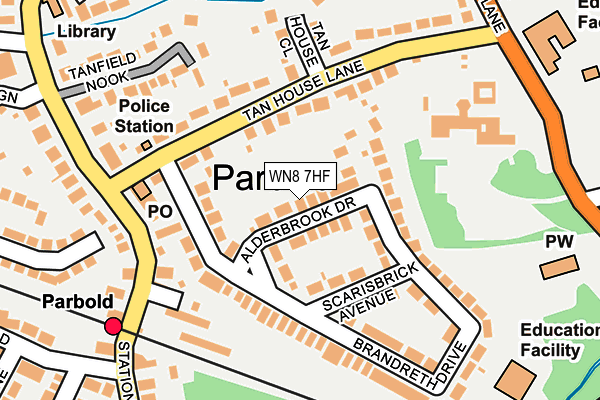 WN8 7HF map - OS OpenMap – Local (Ordnance Survey)