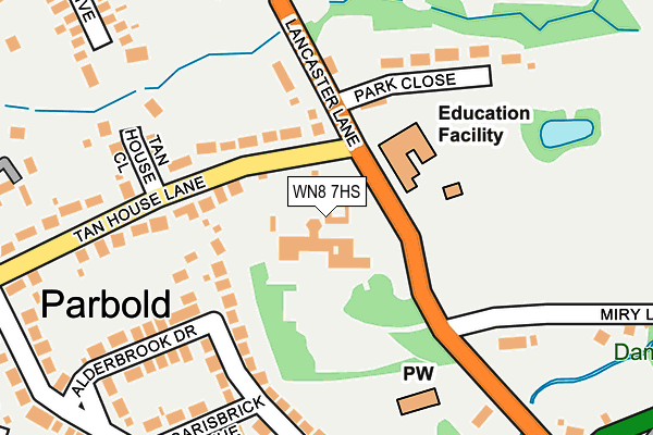 WN8 7HS map - OS OpenMap – Local (Ordnance Survey)