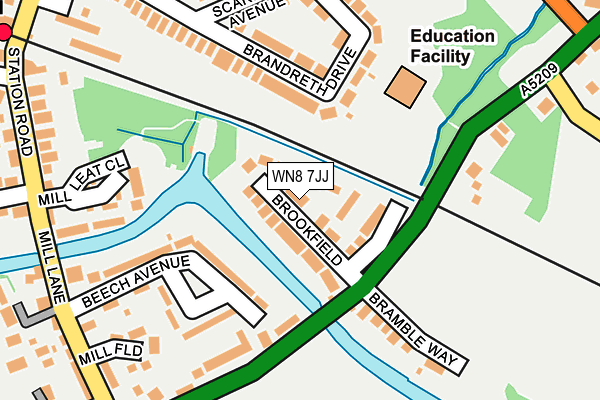 WN8 7JJ map - OS OpenMap – Local (Ordnance Survey)