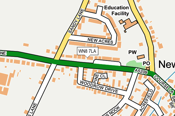 WN8 7LA map - OS OpenMap – Local (Ordnance Survey)