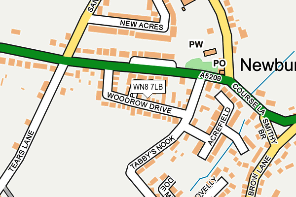 WN8 7LB map - OS OpenMap – Local (Ordnance Survey)