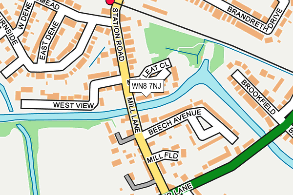 WN8 7NJ map - OS OpenMap – Local (Ordnance Survey)