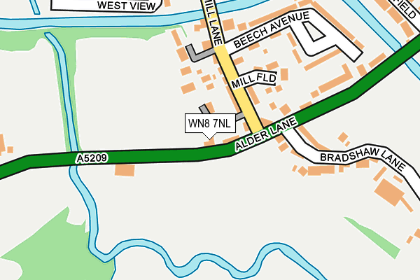 WN8 7NL map - OS OpenMap – Local (Ordnance Survey)