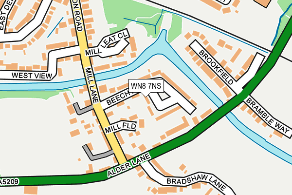 WN8 7NS map - OS OpenMap – Local (Ordnance Survey)
