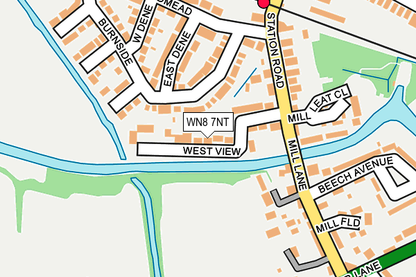 WN8 7NT map - OS OpenMap – Local (Ordnance Survey)