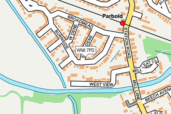 WN8 7PD map - OS OpenMap – Local (Ordnance Survey)