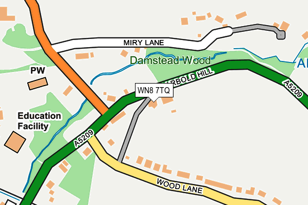 WN8 7TQ map - OS OpenMap – Local (Ordnance Survey)