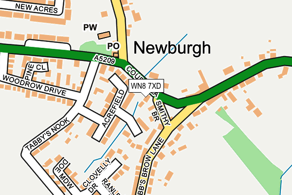 WN8 7XD map - OS OpenMap – Local (Ordnance Survey)