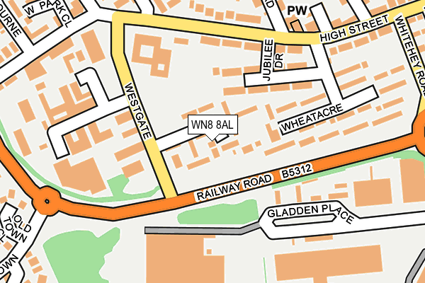 WN8 8AL map - OS OpenMap – Local (Ordnance Survey)