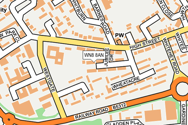 WN8 8AN map - OS OpenMap – Local (Ordnance Survey)