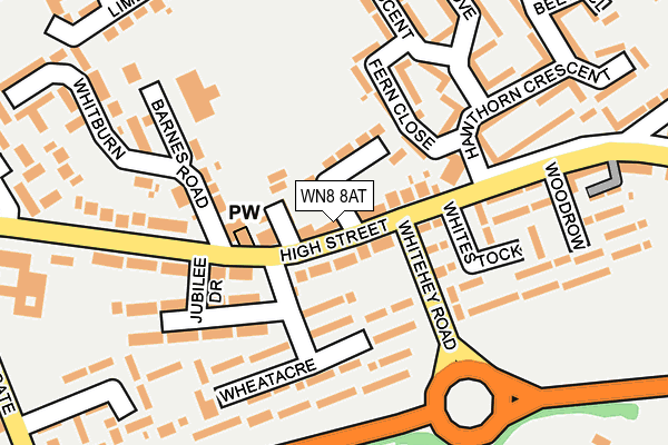 WN8 8AT map - OS OpenMap – Local (Ordnance Survey)
