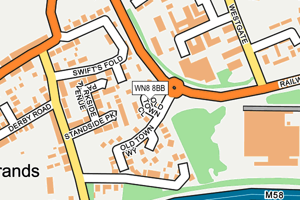 WN8 8BB map - OS OpenMap – Local (Ordnance Survey)