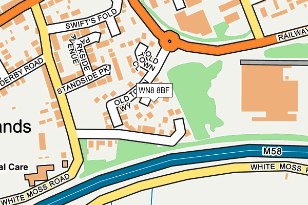 WN8 8BF map - OS OpenMap – Local (Ordnance Survey)
