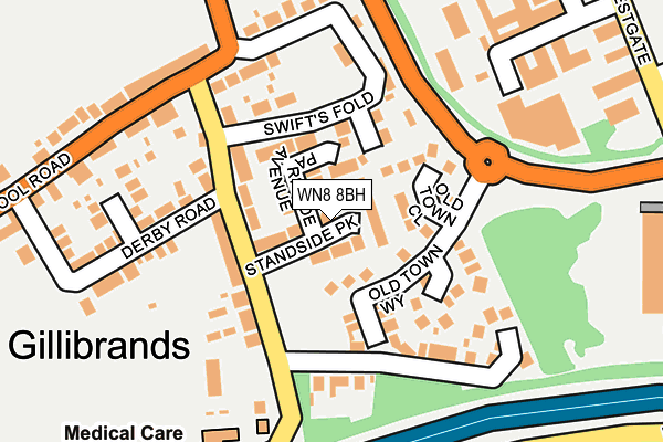 WN8 8BH map - OS OpenMap – Local (Ordnance Survey)
