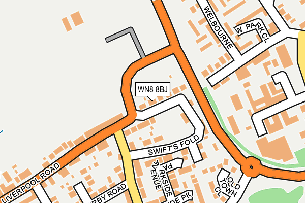 WN8 8BJ map - OS OpenMap – Local (Ordnance Survey)
