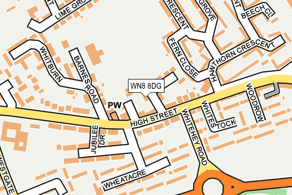 WN8 8DG map - OS OpenMap – Local (Ordnance Survey)