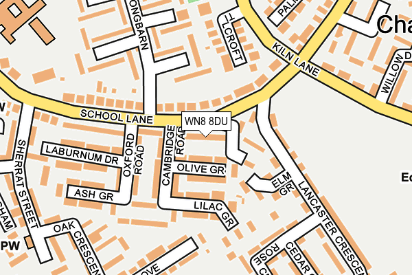 WN8 8DU map - OS OpenMap – Local (Ordnance Survey)