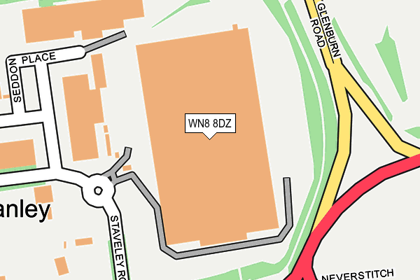 WN8 8DZ map - OS OpenMap – Local (Ordnance Survey)