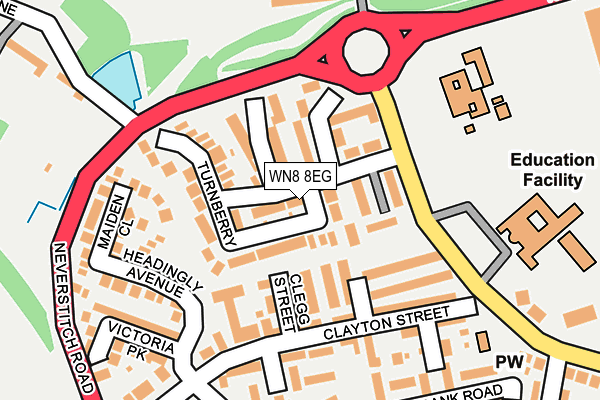 WN8 8EG map - OS OpenMap – Local (Ordnance Survey)