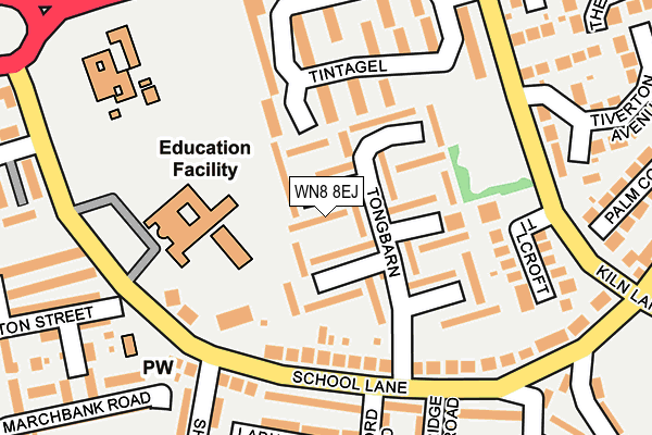 WN8 8EJ map - OS OpenMap – Local (Ordnance Survey)