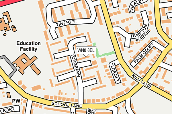 WN8 8EL map - OS OpenMap – Local (Ordnance Survey)