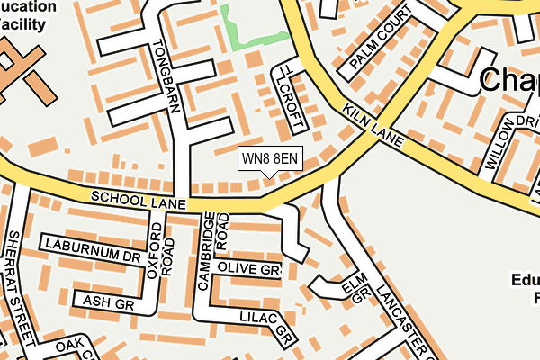 WN8 8EN map - OS OpenMap – Local (Ordnance Survey)