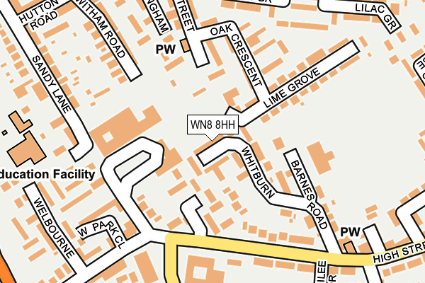 WN8 8HH map - OS OpenMap – Local (Ordnance Survey)