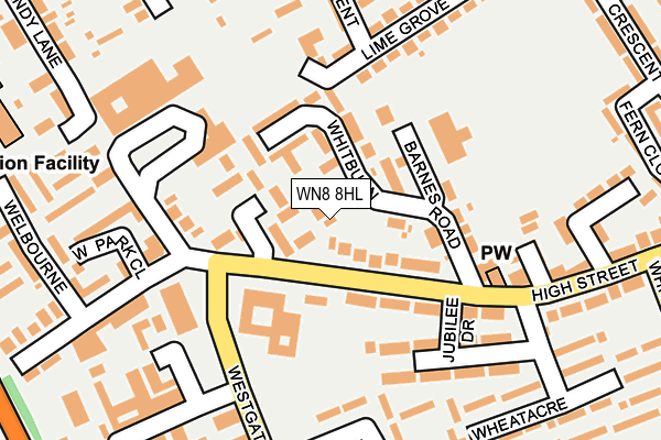 WN8 8HL map - OS OpenMap – Local (Ordnance Survey)
