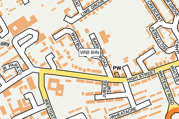 WN8 8HN map - OS OpenMap – Local (Ordnance Survey)